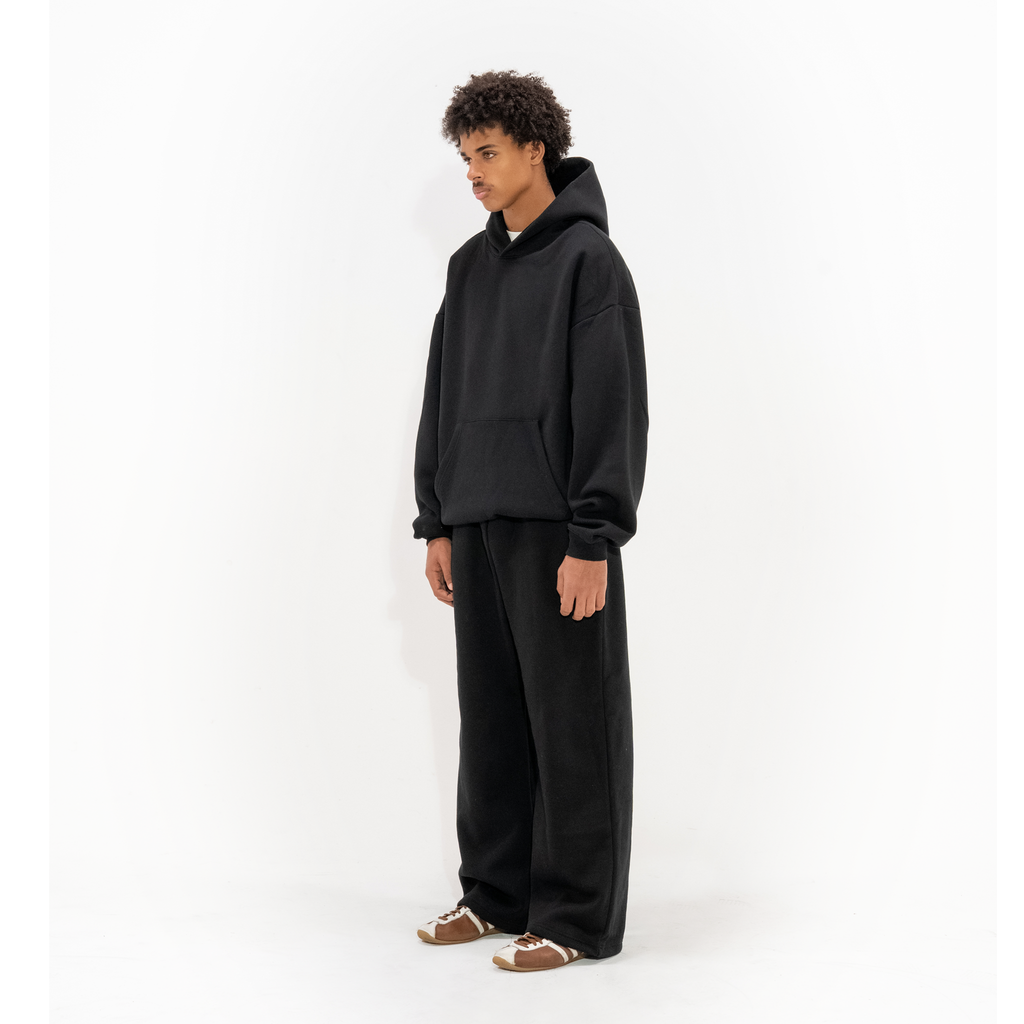 350 GSM 'Black' Fleece Hoodie