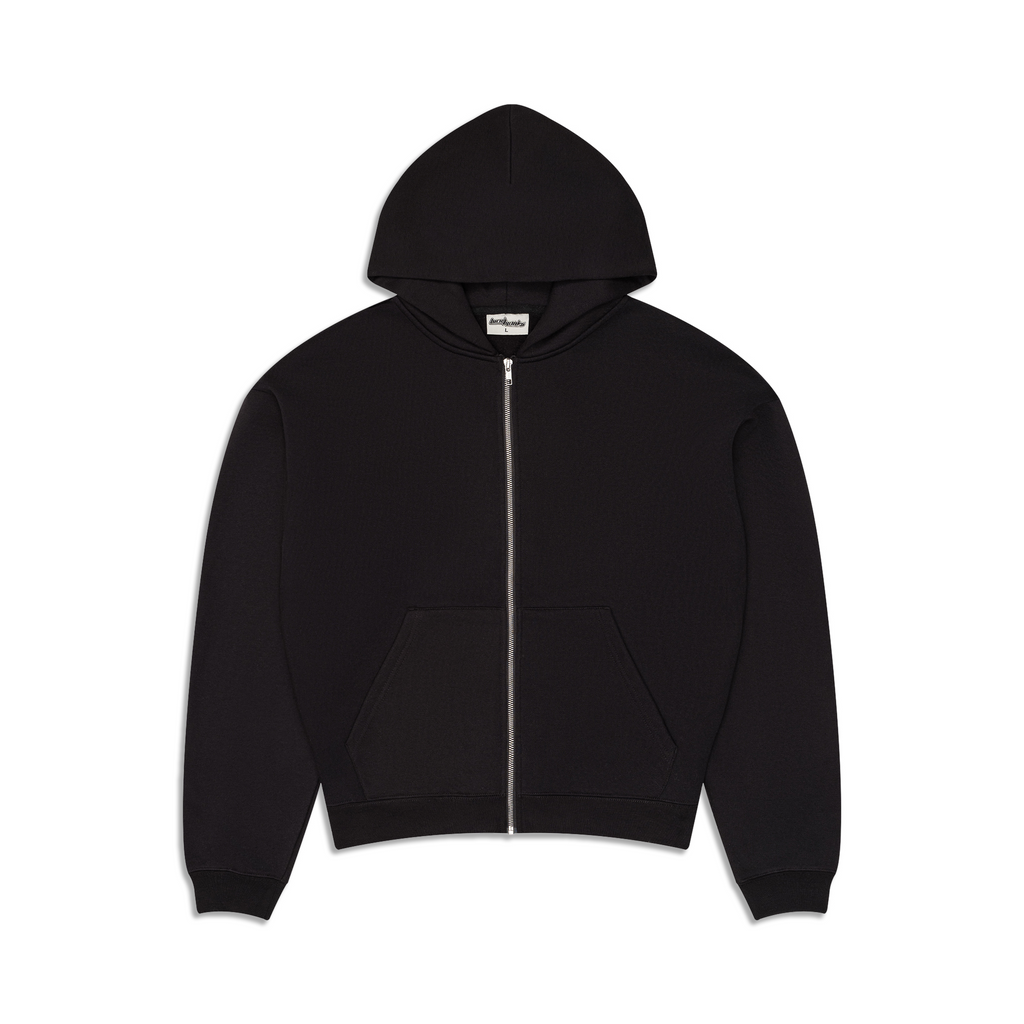 350 GSM 'Black' Zip-Up Hoodie